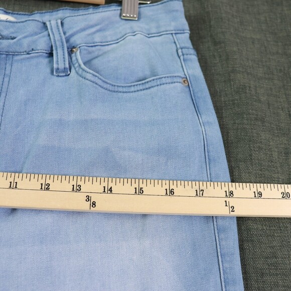 YMI GiGi Fit Flare Jeans Junior’s 13 / 31 Light Wash Wide Leg Raw Hem Retro Y2K - Picture 10 of 13